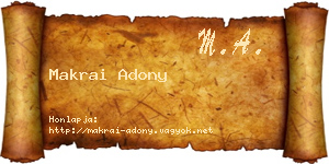 Makrai Adony névjegykártya